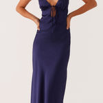 Peppermayo black flora satin Maxi dress Photo 0