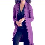 Adrienne Vittadini Purple Ruffled Cardigan Photo 6