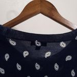 J.Crew  M Merino Wool Preppy Picadilly Navy Pullover Sweater Top Photo 2