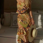 ZARA  Women's Top Shirt Linen Blend Tropical Ruffled Multi-Color Size XS EUC Photo 0