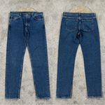 COS  Women’s Tapered Leg Mid Rise Full Length Jeans Button Fly Medium Wash 33/34 Photo 1