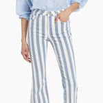 frame denim NWT Frame Le Crop Striped High-Rise Cropped Boot-Cut Jeans Photo 0