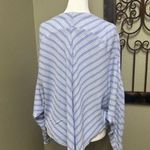 Free People blue/white striped vneck dolman sleeve top Photo 3