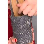 Minnetonka Grey Denim Woven Mona Peep-toe Slide Heeled Sandal Size 10 / Euro 41 Photo 6