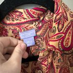 Laura Scott  Petite Medium Red and Tan Paisley Button Down Shirt Casual Office Photo 1