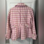 Coffee Shop  Brand Pink & Cream Houndstooth Peacoat Jacket Photo 1