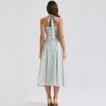 House Of CB ‎ Adabella Floral Pleated Halter Sundress in Light Blue NWOT size L Photo 5