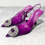ZARA NWT  Embellished Vinyl Heels Violet formal sling backs Size EU 38 US 7.5 Photo 1
