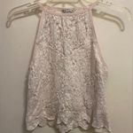 American Eagle  Womens White Lace Halter Crop Tank Top M Medium Bust 34” Photo 0