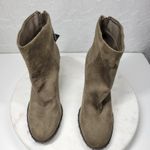 Forever 21 Suede Boots Womens 7 Green Leather Gold Rivets Block Heel Zipper New Photo 14