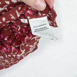 Ulla Johnson Lillian Burgundy Red Floral Puff Sleeve Ruffle Tassel Top Size 2 Photo 4