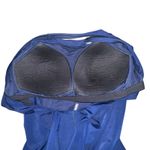 Lands' End Size 14 One Piece Swimsuit Solid Color Square Neck Criss Cross Blue Photo 3