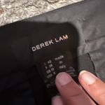 Derek Lam NWT  Black Virgin Wool Crepe Trousers with Navy Blue Satin Trim Size 6 Photo 6