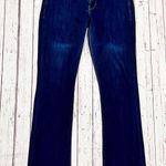 EXPRESS Dark Blue Denim Barely Boot Leg Jeans Size 8 R Low Rise Photo 0