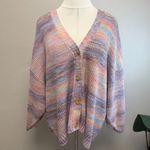 Torrid Spacedye Pastel Rainbow Drop Shoulder Cardigan - Size 28 (5) Photo 2
