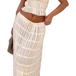White Maxi Skirt Set Size M Photo 0