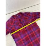 Eddie Bauer  Womens Purple Plaid Button Down 3/4 Sleeve Shirt Top Size S Photo 2