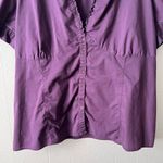 Penningtons Womens Top Size 28 Ruffle Stretch Business Career Office Dressy Chic Purple Photo 3