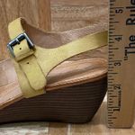 NAYA “Fausta” Yellow Woven Leather Ankle Strap Wedge Heeled Sandal Size 9 Photo 7