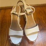 Anthropologie  White Wedge Heels Sandals Size 11 Photo 1