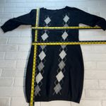 Stile Benetton Sweater Dress Medium Black Wool Knit Argyle Mini Academia Y2K M Photo 1