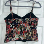 Allen B Floral Zip Bustier Corset Top Womens 10 Dark Romantic Coquette Y2K Indie Black Photo 1