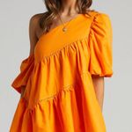 Showpo ORANGE ONE SHOULDER PUFF DRESS Photo 0