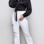 Good American  Good Boy White Distressed Straight Jeans Size 2/26 Photo 2