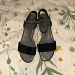 Cole Haan  Women's Arden Platform Black Nubuck/Patent Leather Wedge Sandals 9.5B Photo 1