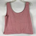 St. John  Light Pink Ribbed Cropped Sleeveless Tank Top Medium Photo 1
