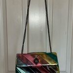 Kurt Geiger peacock purse in multi color leather with black lining. GUC. Photo 6