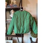 SLEEPER Puffer Jacket With Pearl Details Green Womens Size Small Medium Photo 8