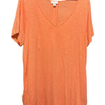 J Jill Women Tunic Top XL Orange Slub Knit Tee Minimal Resort Coastal Beachy Photo 0