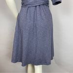 Toad & Co Dress Cue Wrap Style Organic Cotton Tencel Spandex Medium Tie Waist Purple Photo 13