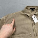 Forever 21 NWT Shirt Womens M Khaki Woven Button Up Chest Pockets Long Sleeve Photo 5