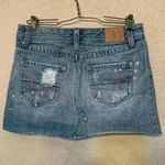American Eagle denim mini skirt sz 27 fall western concert winter y2k distressed Photo 3