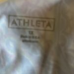 Athleta  1x white sleeves floral quarter zip lightweight stretchy bright cute Photo 6