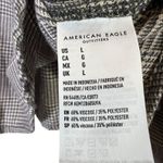 American Eagle Plaid Button Front Shirt Womens L Brown Cropped Retro Grunge Photo 5