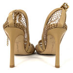 Bottega Veneta Stretch Chain Ankle Strap Nappa Leather Heel Mesh Pumps Size 38.5 Photo 5