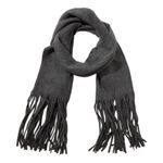 Lucky Brand Scarf Wrap Shawl Charcoal Gray Fringe New Photo 1