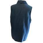 Bobbie Brooks Vest Top SZ LG Sleeveless Zip Denim Embroidered Artsy Casual Boho Blue Photo 6