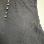 Free People  Intimately Black Wide Strap Button Front Tank Top SZ M Flowy Rayon Photo 4