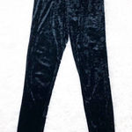 Kendall + Kylie Black Crushed Velvet Ankle Leggings Pants Elastic Waist Size XS Photo 0