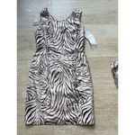 Robbie Bee  Zebra Animal Print 109% Silk 2‎ piece Dress Set Women's Size 10 NWT Photo 2