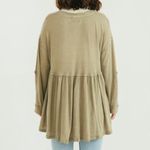 Free People  X We The Free Jolin Linen Cotton Tunic Blouse Top Hot Spring Green Photo 2