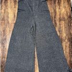 ZARA  Knit Metallic Grey Wide Leg Pants Frill Hem MEDIUM Photo 0
