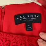 Laundry by Shelli Segal  Red Lace Mini Dress Size 8 Cap Sleeve Cocktail Party NWT Photo 3