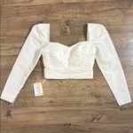 Self Portrait White Taffeta Top Size 4 Photo 1