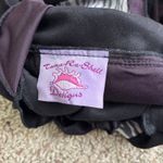 Y2K Purple Black Halter Top Zebra Stripes Handkerchief Hem Grunge Babydoll Top S Photo 4