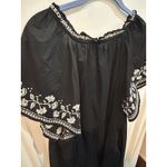 Old Navy  Black Embroidered‎ Peasant Dress Short Sleeve Summer Casual Cute L Photo 5